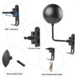 ⁦Support Mural pour Casque avec 2 Crochets pour Manteaux – حامل خوذة يُثبّت على الحائط مزود بخطافين للمعاطف⁩ - الصورة ⁦4⁩