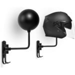 ⁦Support Mural pour Casque avec 2 Crochets pour Manteaux – حامل خوذة يُثبّت على الحائط مزود بخطافين للمعاطف⁩ - الصورة ⁦5⁩