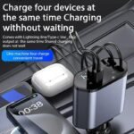 ⁦Chargeur de Voiture Rétractable 4en1 120W – شاحن سريع⁩ - الصورة ⁦2⁩