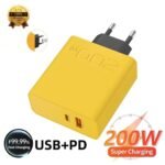 Chargeur Ultra Rapide USB PD 2 en 1 Type C 200W – شاحن سريع بقدرة 200 واط