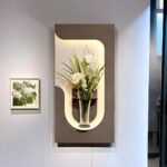 Panneau Mural Décoratif avec Éclairage LED Design Moderne en Bois V3