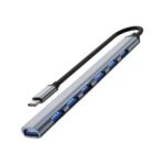 ⁦Hub Multiport USB en aluminium avec 7 Adaptateur USB-C 3.0 pour MacBook - Argent⁩ - الصورة ⁦2⁩