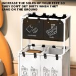 ⁦Grand Panier à Linge 4 Compartiments pour Ranger les Vêtements –⁩ - الصورة ⁦3⁩
