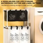 ⁦Grand Panier à Linge 4 Compartiments pour Ranger les Vêtements –⁩ - الصورة ⁦4⁩