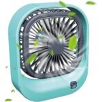 ⁦Mini ventilateur carré rechargeable par USB – مروحة مكتب قابلة للشحن⁩ - الصورة ⁦3⁩