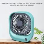 ⁦Mini ventilateur carré rechargeable par USB – مروحة مكتب قابلة للشحن⁩ - الصورة ⁦4⁩