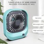 ⁦Mini ventilateur carré rechargeable par USB – مروحة مكتب قابلة للشحن⁩ - الصورة ⁦5⁩