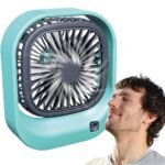 ⁦Mini ventilateur carré rechargeable par USB – مروحة مكتب قابلة للشحن⁩ - الصورة ⁦2⁩
