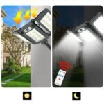 ⁦Lampes Solaires Extérieure Super lumineuse avec 3 Panneaux 800LED et Télécommande – مصباح خارجي بالطاقة الشمسية مع يد تحكم⁩ - الصورة ⁦3⁩
