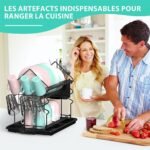 ⁦Égouttoir à Vaisselle 2 Niveaux avec Porte Ustensiles et Plateau d’égouttement⁩ - الصورة ⁦6⁩