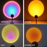 ⁦Projecteur de coucher de soleil rotatif à 180 ° USB décoration murale⁩ - الصورة ⁦3⁩