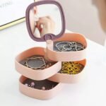 ⁦boîte de rangement pour bijoux multi-couches avec mirroir⁩ - الصورة ⁦2⁩