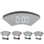 ⁦Horloge numérique miroir grand écran pour chambre à coucher⁩ - الصورة ⁦4⁩