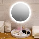 ⁦Miroir de maquillage de bureau avec lampe⁩ - الصورة ⁦2⁩