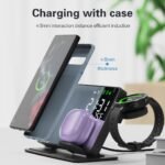 ⁦Chargeur sans fil 4 en 1 et station de charge ultra rapide avec Miroir Réveil integré⁩ - الصورة ⁦4⁩
