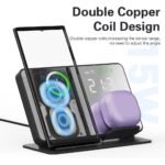 ⁦Chargeur sans fil 4 en 1 et station de charge ultra rapide avec Miroir Réveil integré⁩ - الصورة ⁦2⁩
