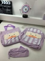⁦Ensemble de sacs d’école Kawai pour adolescents 3Pcs Ours Mauve – محفظة 3 قطع كاواي بنفسجي⁩ - الصورة ⁦5⁩