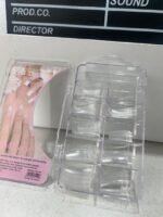 ⁦100PCS faux ongles carrés transparents professionnels en acrylique – طقم أظافر صناعية⁩ - الصورة ⁦7⁩