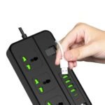 ⁦Multiprise 3 Socket avec 4 Ports USB 2 Type-C 4000W Protection Surcharge – مقبس طاقة مع منافذ شحن⁩ - الصورة ⁦5⁩