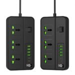 ⁦Multiprise 3 Socket avec 4 Ports USB 2 Type-C 4000W Protection Surcharge – مقبس طاقة مع منافذ شحن⁩ - الصورة ⁦4⁩
