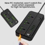 ⁦Multiprise 3 Socket avec 4 Ports USB 2 Type-C 4000W Protection Surcharge – مقبس طاقة مع منافذ شحن⁩ - الصورة ⁦2⁩