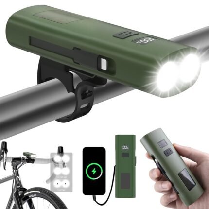Éclairage de Vélo avant à LED et Power Bank 3000mAH – مصباح وبنك طاقة للدراجات الهوائية