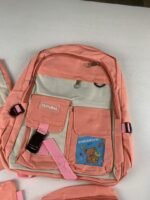 ⁦Ensemble de sacs d’école Kawai pour adolescents 4Pcs Guiyu V3 Rose – محفظة 4 قطع كاواي وردي⁩ - الصورة ⁦5⁩