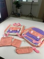 ⁦Ensemble de sacs d’école Kawai pour adolescents 5Pcs Guiyu V1 Rose – محفظة 5 قطع كاواي وردي⁩ - الصورة ⁦5⁩