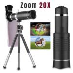 Téléobjectif pour smartphone à zoom optique 20x avec trépied