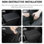 ⁦Housse fine pour Accoudoir de voiture en cuir avec 2 sacs de rangement - وسادة مسند الذراع في السيارة⁩ - الصورة ⁦7⁩