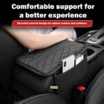 ⁦Housse fine pour Accoudoir de voiture en cuir avec 2 sacs de rangement - وسادة مسند الذراع في السيارة⁩ - الصورة ⁦10⁩