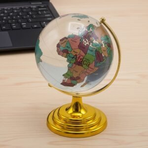 Globe en cristal décoratif rotatif parfait pour un bureau – كرة كريستالية بخريطة العالم