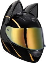 ⁦Casque de moto pour femme et fille avec oreilles de chat - خوذة احترافية للنساء⁩ - الصورة ⁦3⁩