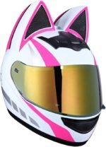 ⁦Casque de moto pour femme et fille avec oreilles de chat - خوذة احترافية للنساء⁩ - الصورة ⁦4⁩