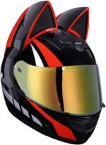 ⁦Casque de moto pour femme et fille avec oreilles de chat - خوذة احترافية للنساء⁩ - الصورة ⁦5⁩
