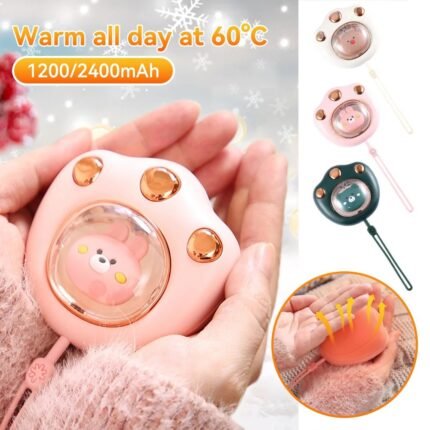 Chauffe-mains à griffes de chat mignon portable batterie 1200mah