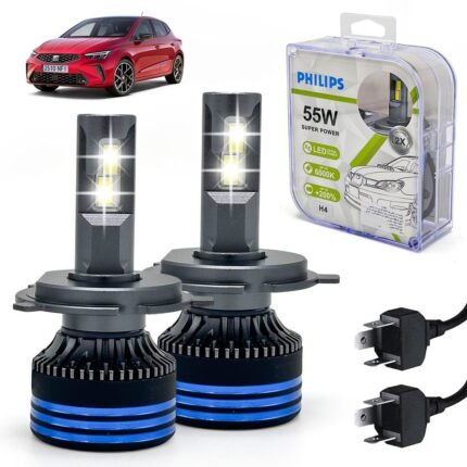Kit Lampe de phare LED H4 Philips 6000K-16000LM Ultra Puissant - مصابيح إضاءة أمامية للسيارات
