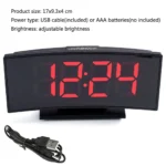 ⁦Horloge et réveil thermomètre de table électronique lumineux DS-3621L-2⁩ - الصورة ⁦3⁩