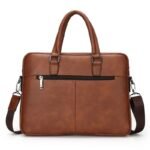 ⁦Cartable Homme en Simili Cuir Design Élégant Jeep Marron – حقيبة جلدية لون بني⁩ - الصورة ⁦3⁩