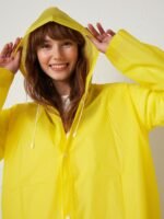 ⁦Manteau imperméable à capuche transparent, léger et réfléchissant,⁩ - الصورة ⁦5⁩