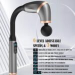 ⁦Pistolet de massage poignée allongée avec 4 têtes, 3 modes et 6 niveaux – جهاز تدليك الجسم⁩ - الصورة ⁦3⁩