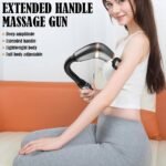 ⁦Pistolet de massage poignée allongée avec 4 têtes, 3 modes et 6 niveaux – جهاز تدليك الجسم⁩ - الصورة ⁦4⁩