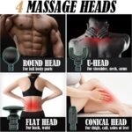⁦Pistolet de massage poignée allongée avec 4 têtes, 3 modes et 6 niveaux – جهاز تدليك الجسم⁩ - الصورة ⁦6⁩