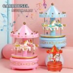 Carrousel Music Box Rotatif à 4 Chevaux Classique Melody
