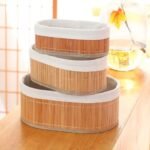 ⁦Ensemble de 3 paniers rangement en bambou de haute qualité⁩ - الصورة ⁦3⁩