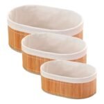 ⁦Ensemble de 3 paniers rangement en bambou de haute qualité⁩ - الصورة ⁦5⁩