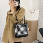 ⁦Sacs à bandoulière pied-de-poule Vintage pour femmes grande capacité⁩ - الصورة ⁦2⁩