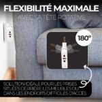 ⁦Pack 2 Multiprise Murale Plate Derrière Meuble avec USB – مقبس طاقة⁩ - الصورة ⁦4⁩