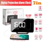 ⁦Réveil LED numérique Intelligent avec projection Et radio FM et téléphone charge USB⁩ - الصورة ⁦4⁩