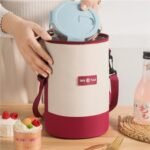 ⁦Sac à Lunch cylindrique Thermiques fourre-tout rond en aluminium⁩ - الصورة ⁦2⁩